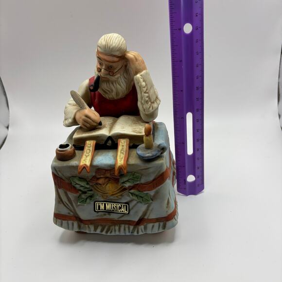 Vintage Flambro Musical St Nick At Table The Christmas Collection 1984 - Picture 2 of 6